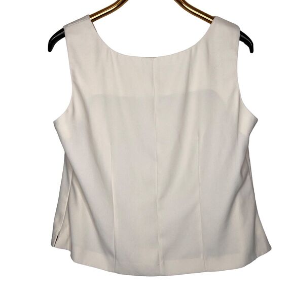 Lady Dorby Size 16W Ivory Jacket Camisole Tank Set Black Floral Embroidery - Picture 9 of 10